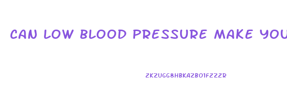 can low blood pressure make you lose weight