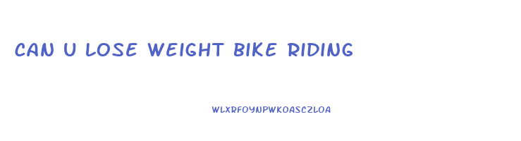 can u lose weight bike riding