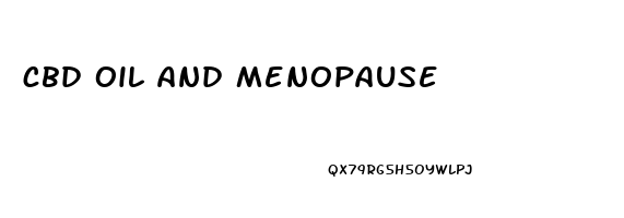 cbd oil and menopause