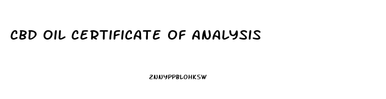 cbd oil certificate of analysis