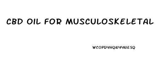 cbd oil for musculoskeletal pain