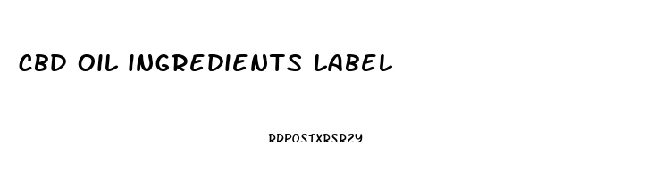 cbd oil ingredients label