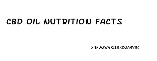 cbd oil nutrition facts