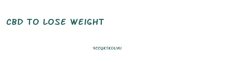 cbd to lose weight