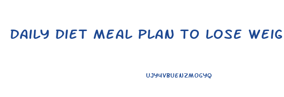 daily diet meal plan to lose weight
