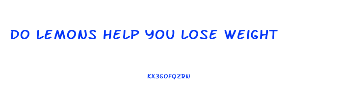 do lemons help you lose weight