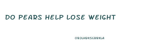 do pears help lose weight