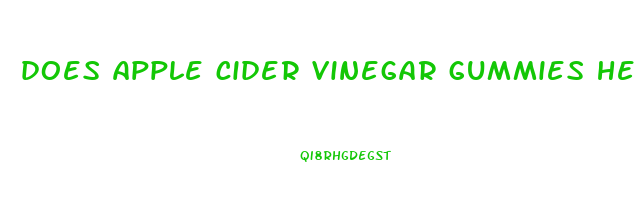 does apple cider vinegar gummies help with blood sugar