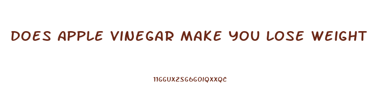 does apple vinegar make you lose weight