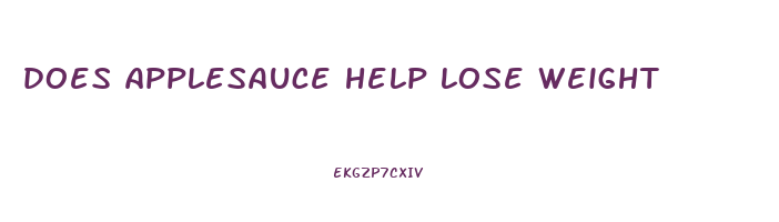 does applesauce help lose weight