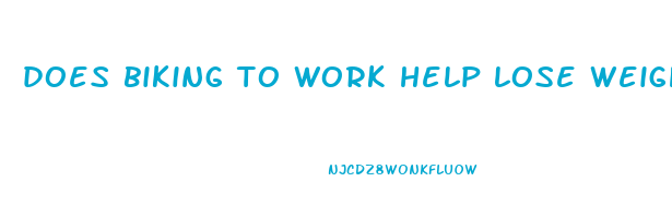 does biking to work help lose weight