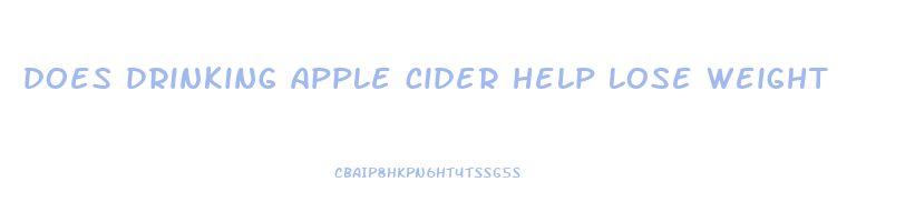 does drinking apple cider help lose weight
