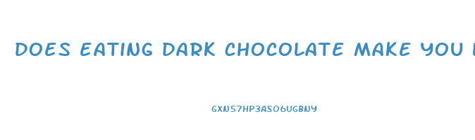does eating dark chocolate make you lose weight