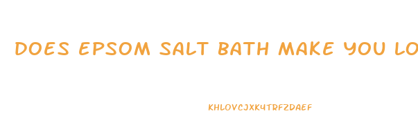 does epsom salt bath make you lose weight
