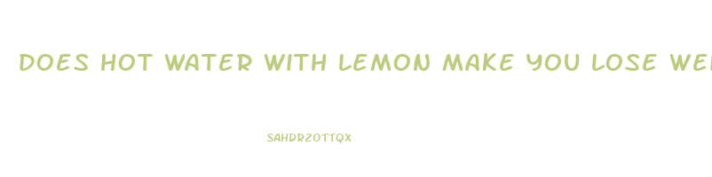 does hot water with lemon make you lose weight