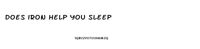 does iron help you sleep