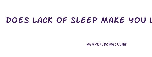 does lack of sleep make you lose weight