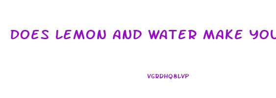 does lemon and water make you lose weight