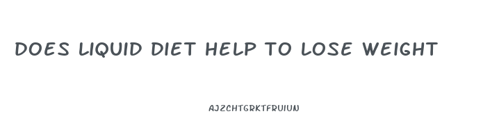 does liquid diet help to lose weight
