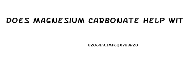 does magnesium carbonate help with sleep