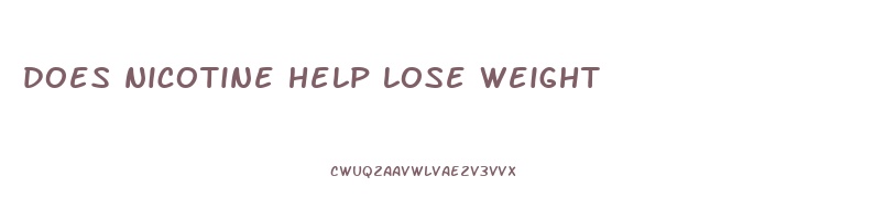 does nicotine help lose weight