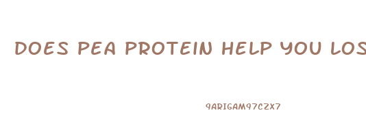 does pea protein help you lose weight