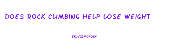 does rock climbing help lose weight