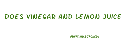 does vinegar and lemon juice help you lose weight