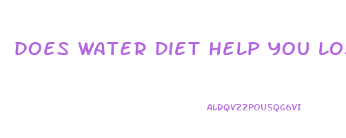 does water diet help you lose weight