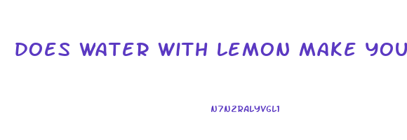 does water with lemon make you lose weight