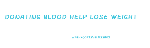 donating blood help lose weight
