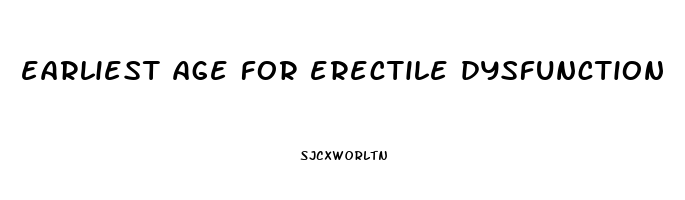 earliest age for erectile dysfunction