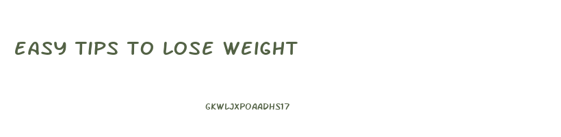 easy tips to lose weight