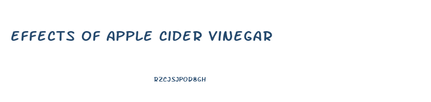 effects of apple cider vinegar