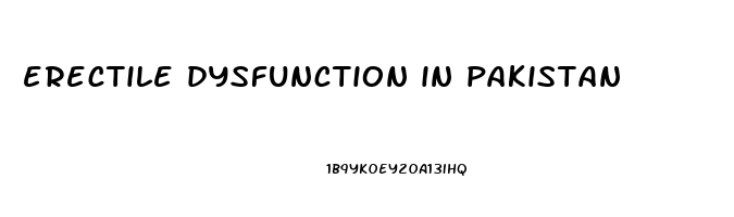 erectile dysfunction in pakistan