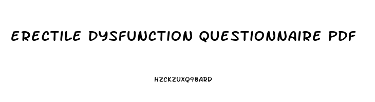 erectile dysfunction questionnaire pdf