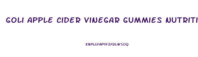 goli apple cider vinegar gummies nutrition facts