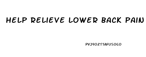 help relieve lower back pain