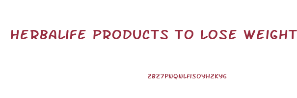 herbalife products to lose weight