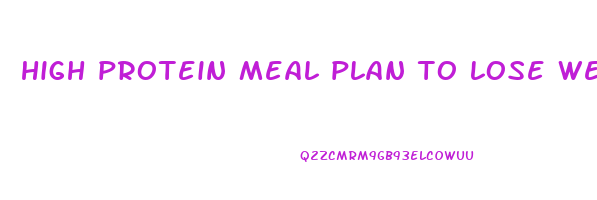 high protein meal plan to lose weight