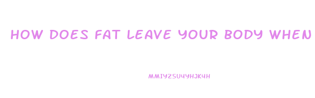 how does fat leave your body when you lose weight