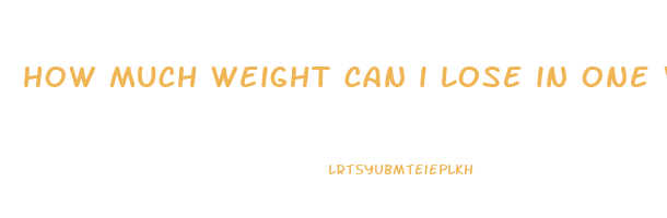how much weight can i lose in one week