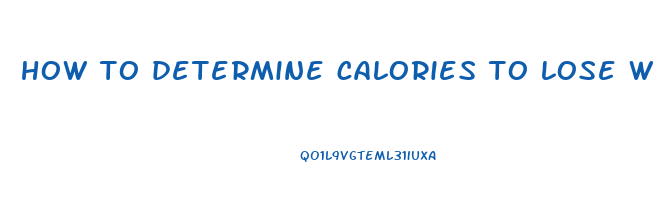 how to determine calories to lose weight