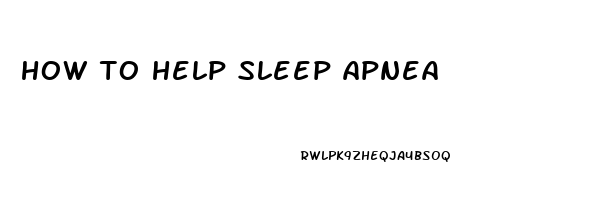 how to help sleep apnea