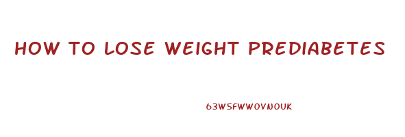 how to lose weight prediabetes