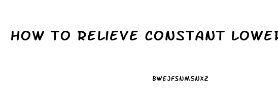 how to relieve constant lower back pain