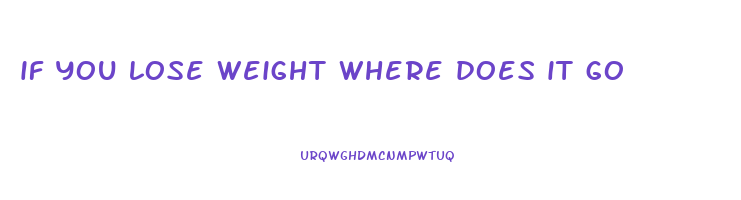 if you lose weight where does it go