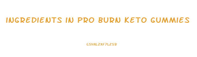 ingredients in pro burn keto gummies