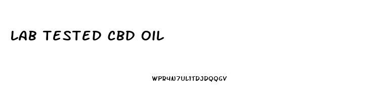 lab tested cbd oil