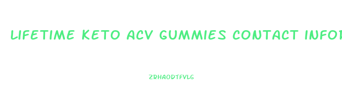 lifetime keto acv gummies contact information